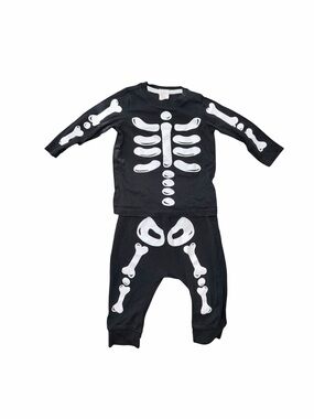 H&M Baby Skeleton Print 2 Piece Set Halloween Costume Unisex Size 6 Months